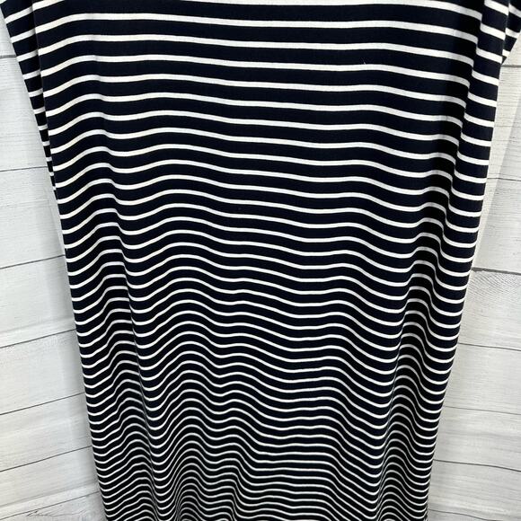 J Jill Womens size XL Striped Blue White Maxi Sleeveless Dress Pima Cotton Modal - Picture 8 of 10